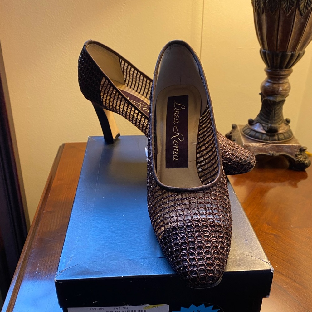 🤎Brown Metallic Dressy Heel, 7.5🤎